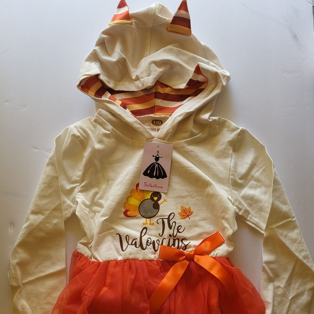 Shishifang Girls Thanksgiving Dress w/ Matching Pants. NWT. Size 110 (5-6T)